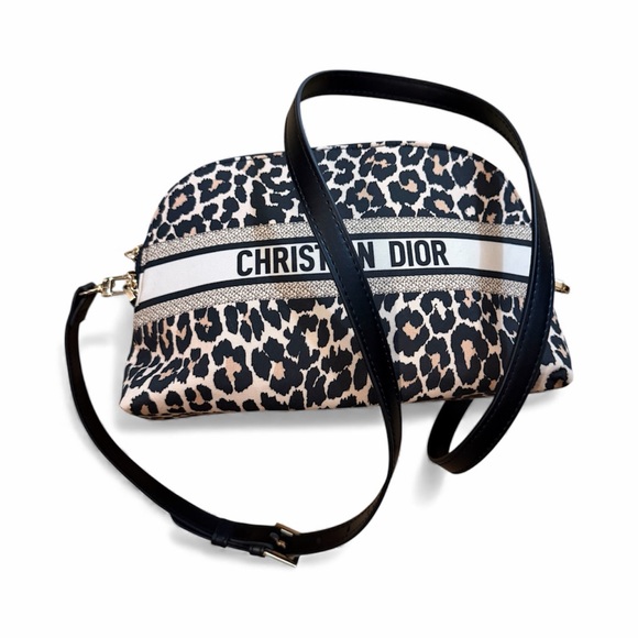 Dior Handbags - Dior GWP Black and Tan Leopard Crossbody Bag